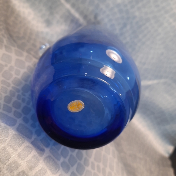 Gorgeous Vintage Hand Blown Glass Cobalt Blue Decorative Pitcher ~ Japan - Picture 8 of 9